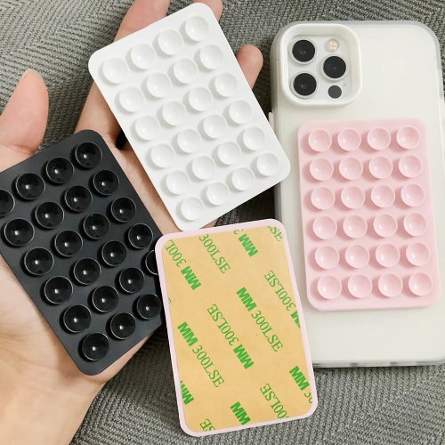 Uchwyt na Telefon z Przyssawką Silikonowy Samoprzylepny 3M Antypoślizgowy do Selfie i Filmów