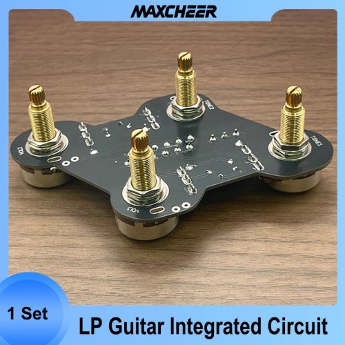 Vorgefertigtes Schalt‑Set (2x Volume, 2x Tone) für Les‑Paul‑Style Gitarre – Plug & Play, 500K Messing‑Potis Langschaft, Kondensator 223J (0,022 µF)