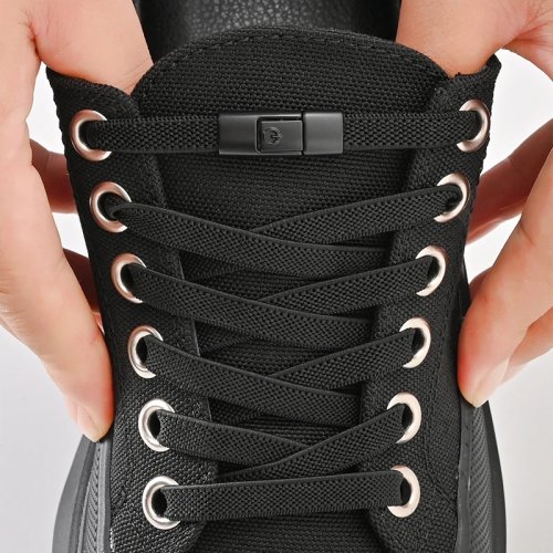 8mm No Tie Shoelaces - Elastic Press Lock Laces for Kids & Adults, Wide Flat Shoelaces