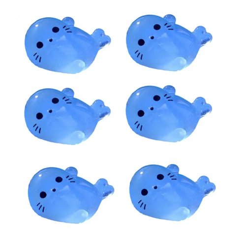 Glow in the Dark Zeehondenbeeldjes - 6 stuks Miniatuur Zeehonden Ornamenten met Licht, Duurzame Hars, Schattige Decoratie voor Thuis