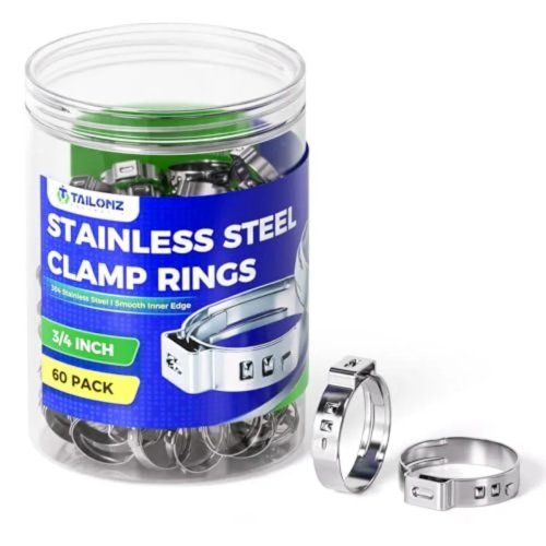Kẹp ép tai đơn (C‑ring) bằng thép không gỉ 304 cho ống PEX, ống và khớp nối ống mềm — chịu lực cao
