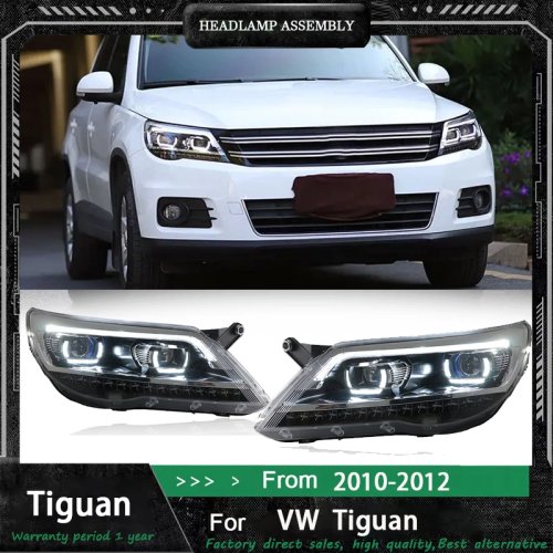 Faro LED per Volkswagen Tiguan 2009-2012 - Lente Proiettore con DRL e Indicatore di Direzione - Upgrade