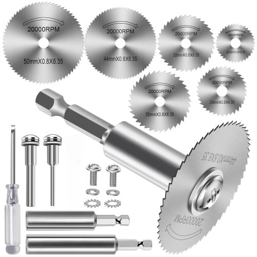 HSS Kreissägeblatt Set 1/4 Zoll Sechskantschaft Mehrzweck Schneidscheibe für Rotationswerkzeug - Metall, Holz, Kunststoff