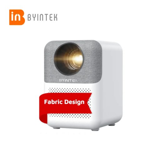 โปรเจคเตอร์พกพา BYINTEK LOVE U4 1080p LCD ขนาดเล็ก ตกแต่งผ้าสไตล์นอร์ดิก สำหรับใช้งานที่บ้าน