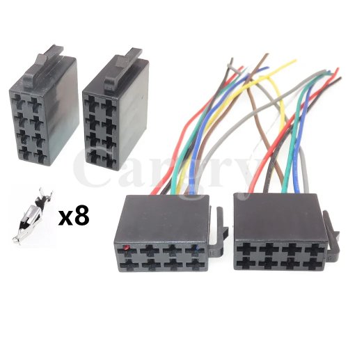 1 set 8‑polige autoradio‑stekker (8P) 10487 – open connector zonder afdichting voor auto‑installatie of modificatie