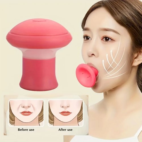 Massageador facial lifting V-Line em silicone — Treinador muscular para mandíbula e redutor de papada, aparelho de exercícios faciais (sem álcool)