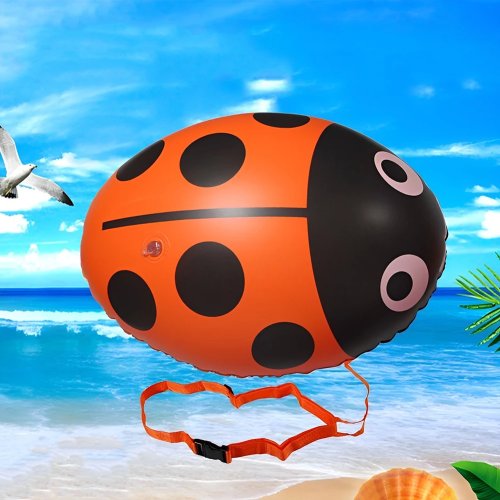 Galleggiante gonfiabile a forma di coccinella con cintura vita regolabile — sacca galleggiante in PVC per sport acquatici
