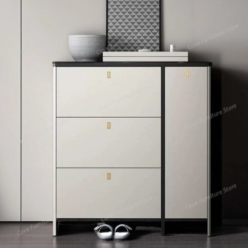 Verticale schoenenkast met zitbankje – Schoenopberger/organizer voor woonkamer & hal