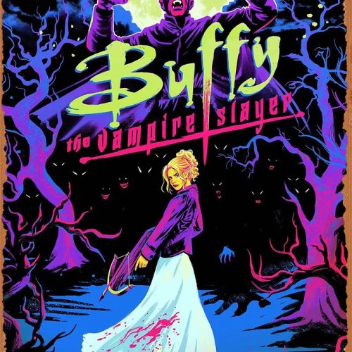 Buffy The Horror – Retro metalen bord (tin sign), vintage look wandposter voor café, bar, kantoor, garage en thuis