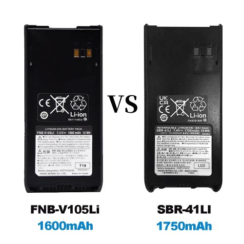 Batteria Li‑ion 1600/1750 mAh di ricambio compatibile per radio portatile Standard Horizon HX-280 / HX-280S / HX-380 (FNB-V105LI / SBR-41Li)