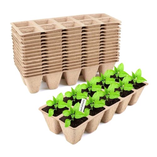 Kit de semilleros: bandejas de germinación para sembrar semillas — inicio de plantas orgánicas