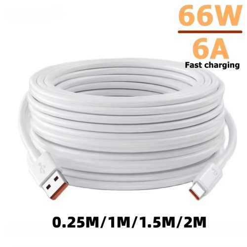 66W 6A USB Snellaadkabel USB naar Type C datakabel voor Xiaomi Mi 11 12 Redmi Note 10 POCO
