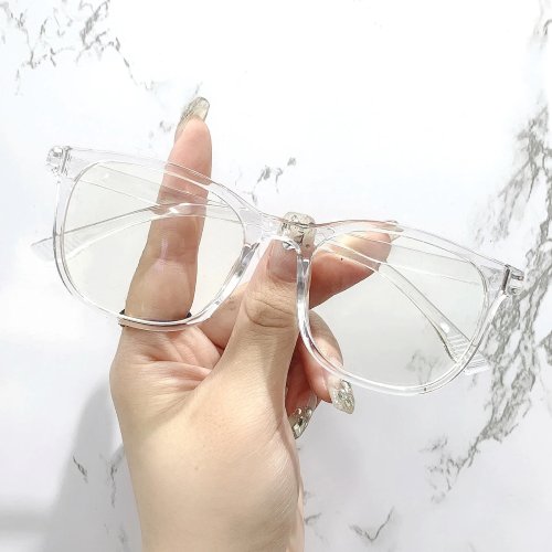 Kính máy tính trong suốt Unisex — Chống ánh sáng xanh, gọng trong (vuông / tròn)
