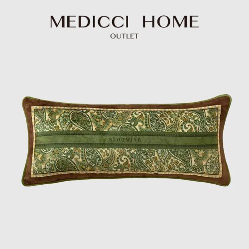 Funda de cojín lumbar 30x70 cm estilo tribal argentino, paisley geométrico, decoración boho