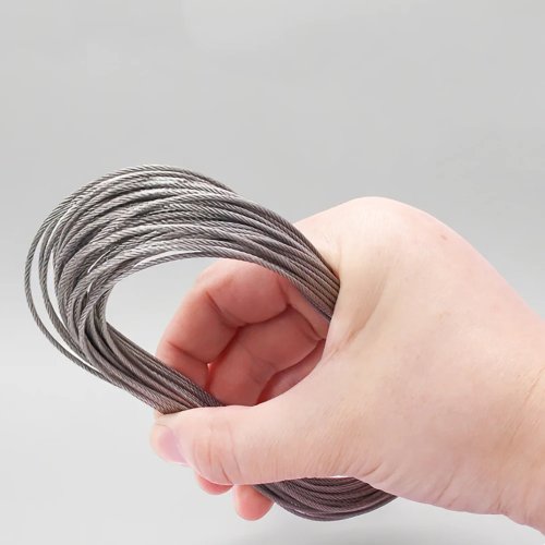 Câble en Acier Inoxydable 304 - 7x7, 0,3mm à 4,0mm - Câble Multiusage pour Corde à Linge, Pêche, Levage, Corde de Sécurité Antirouille