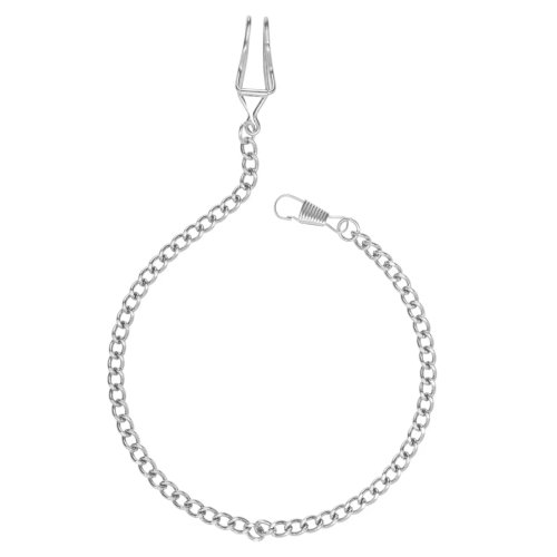 Klassische silberne Taschenuhrkette mit massivem Karabinerverschluss