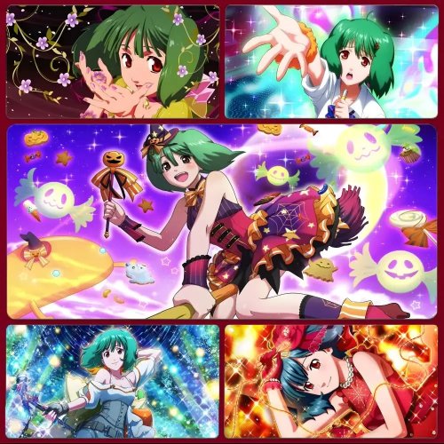 Großes Gaming-Mousepad Ranka Lee (Macross Frontier) – dickes Schreibtisch-Mauspad mit genähten Kanten