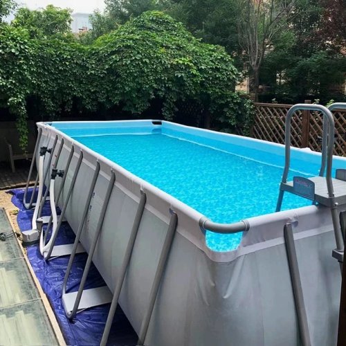 Grande piscine pliable hors-sol avec cadre renforcé — Piscine familiale pour adultes et enfants, jardin, villa ou bassin
