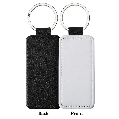 Porte-clés vierges en cuir PU pour sublimation – Rectangulaire et Cœur double face DIY