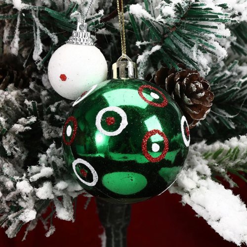 6er Set Glitzernde Weihnachtsbaum-Anhänger, Leichtes Design für Familien-Spaß