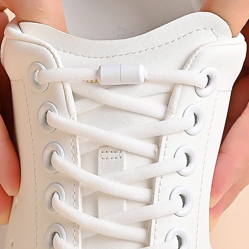Tali Sepatu Elastis Tanpa Ikat untuk Anak dan Dewasa - Pengunci Cepat dengan Kunci Logam untuk Sepatu Sneakers