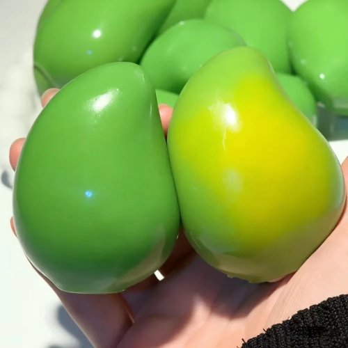 ลูกบอลคลายเครียดมะม่วงกรอบทำมือ ของเล่นบีบมะม่วงเปลี่ยนสี ASMR ของเล่นประสาทสัมผัสบรรเทาความเครียด