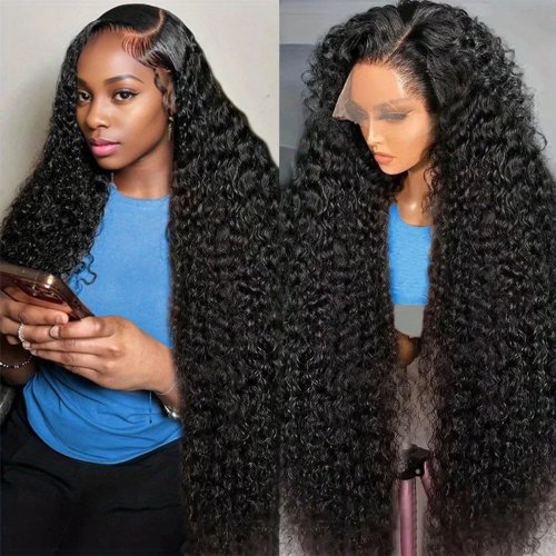 Перука з натурального волосся 13x6 з HD lace, бірманські кучері Deep Wave для жінок — Розпродаж