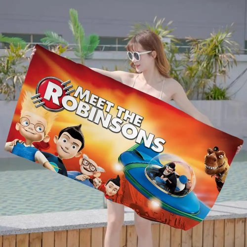 "Meet the Robinsons" Mikrofaser-Strandtuch – schnelltrocknend, saugfähig und weich – ideal zum Schwimmen, für Yoga und Reisen