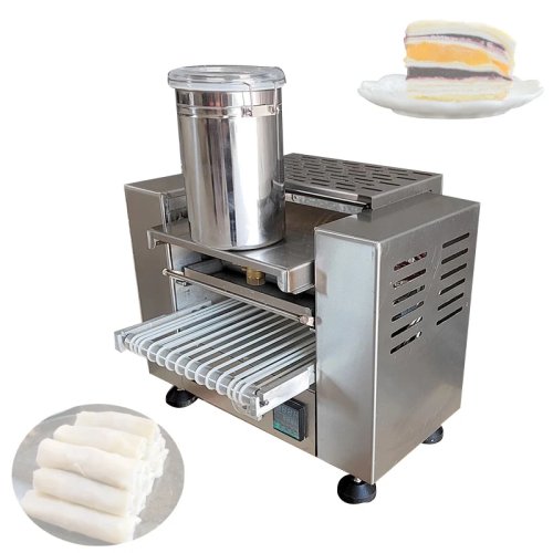 Automatic layer cake & wrapper machine — makes durian/mango layer cakes, roll cakes and spring roll wrappers