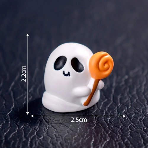 Miniatures en résine pour Halloween - fantôme, citrouille, chauve‑souris et chat noir, déco maison, arbre ou voiture