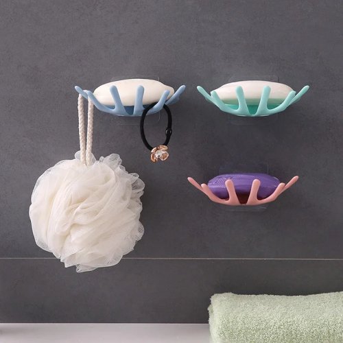 Kệ Đựng Xà Phòng Treo Tường Tự Dính Có Lỗ Thoát Nước, Khay Để Xà Phòng Cho Phòng Tắm