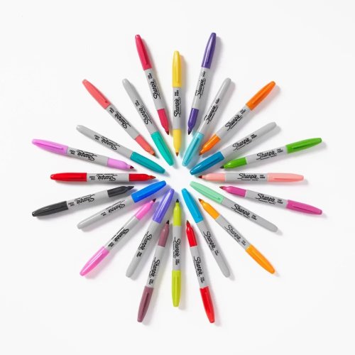 Canetas Permanentes Ponta Fina 5 Unidades, Multicolor Sharpie Glam Pop – Roxo