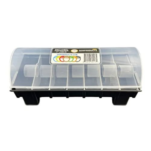 เครื่องจ่ายสติกเกอร์มีฝาปิด 7 ช่อง สำหรับสติกเกอร์ขนาด 19 มม. และ 25 มม. – ที่ใส่สติกเกอร์อาหารสำหรับจัดการสต็อกและวางแผนมื้ออาหาร