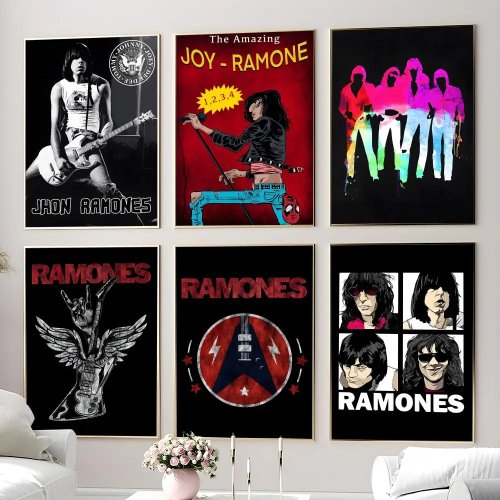 ملصق فرقة Ramones - طباعة جدارية لتزيين غرفة المعيشة أو النوم أو البار - هدية