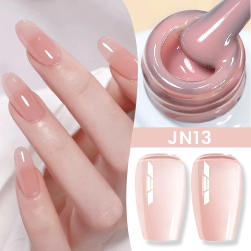 BORN PRETTY Gel Kuku Jelly Nude 10ml, 83 Warna — Amber Musim Gugur Semi-Transparan, Soak-off UV/LED