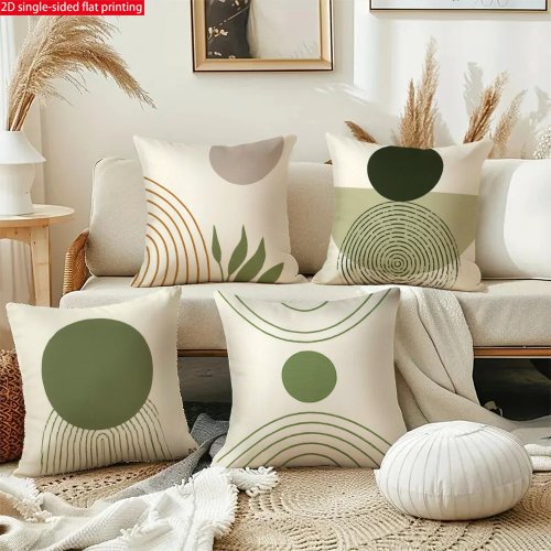 Juego de 4 fundas de cojín con estampado 2D para hogar y cocina — decoración y ropa de cama