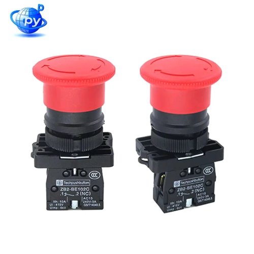 22 mm noodstop paddenstoel drukknop rood ZB2-BE102C (NC normaal gesloten) XB2-ES542 10A industrieel