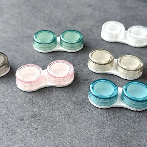 Estuche mini portátil para lentes de contacto - 1 pieza, caja guarda lentes de color