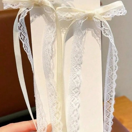 Set van 2 haarklemmen met strikje, Frans-balletstijl, schattige haarklem voor dames