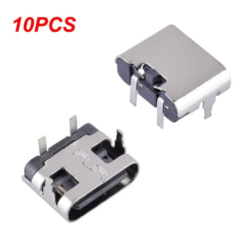10 stuks USB‑C (Type‑C) vrouwelijke laadpoortconnector voor mobiel (voedingsjack)