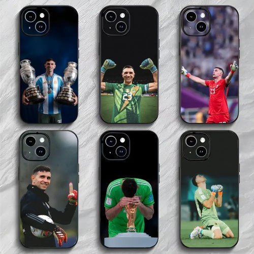 Casing HP Emiliano Martinez Matte Hitam Tipis untuk iPhone 17 16 15 14 13 Pro Max