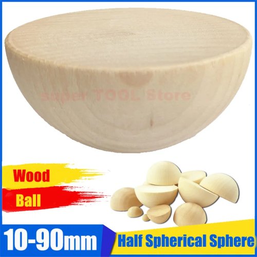 Setengah bola kayu padat (10–90 mm) — bola setengah bulat untuk kerajinan tangan DIY dan aksesori buatan tangan