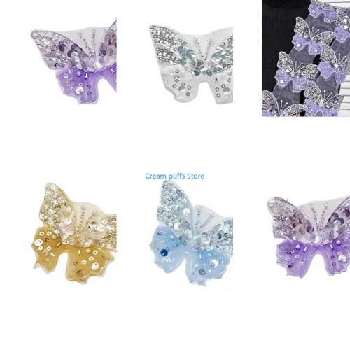 50 Apliques de Mariposa de Tul con Pedrería para Vestido y Cortina