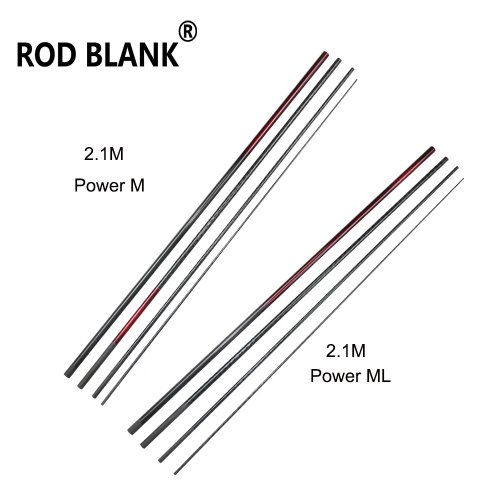 Rutenblank 2,1 m (4-teilig) aus Kohlefaser – Power L/ML/M, zum Selbstbau & zur Reparatur von Lure-/Spinnruten