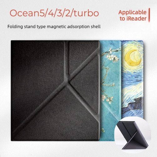 Magnetische opvouwbare beschermhoes met standaard voor iReader Ocean5/Ocean4 Turbo 7" — beschermhoes met automatische slaap/wekfunctie