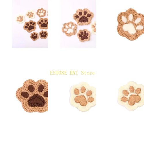 Kitten Paw Fabric Patches — Appliqué Embellishments for Garments, DIY Sewing Decoration for Wedding Dresses