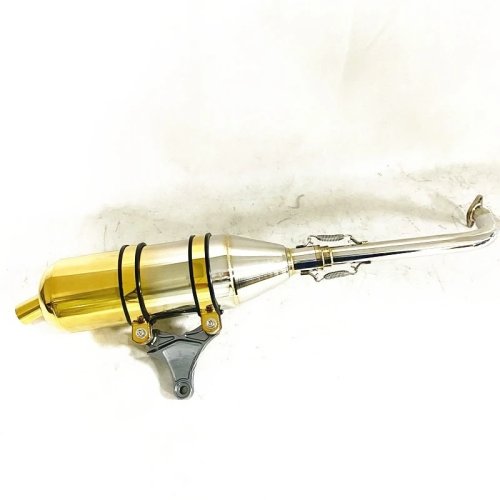 أنبوب عادم جانبي من الفولاذ المقاوم للصدأ ذهبي HKR لـ Racing King 180C RCK