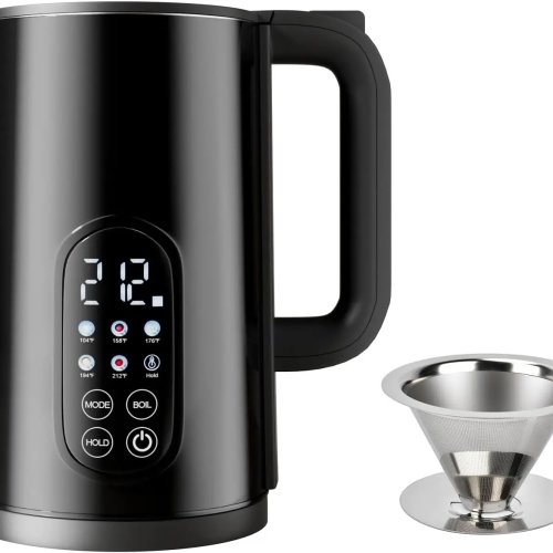 Ấm siêu tốc 1.7L, 5 chế độ nhiệt, Giữ ấm 2 giờ, Lưới lọc inox, Đun sôi nhanh, Đen mờ