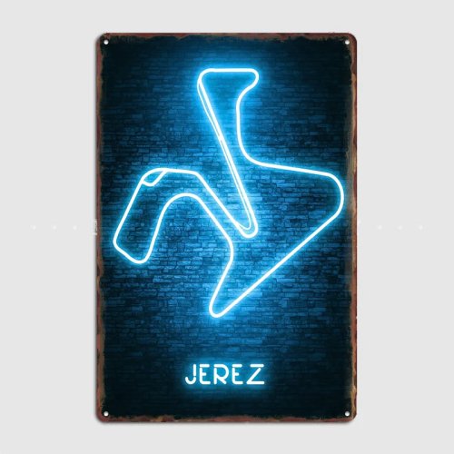 Jerez Circuit Metallschild – Personalisiertes Bar- und Wanddekor für Zuhause/Schlafzimmer