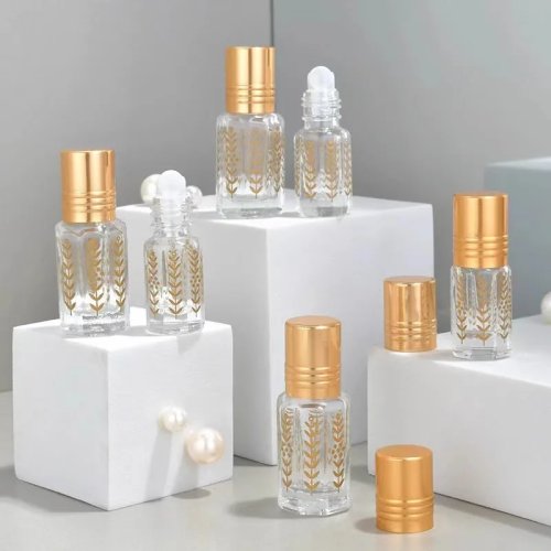 Flacons roll-on en verre rechargeables 3 ml/6 ml – mini parfum, huiles essentielles et huile pour lèvres